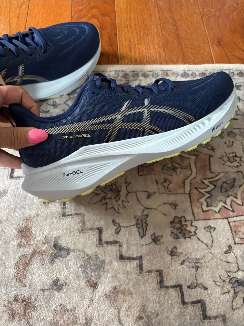 ASICS Navy Athletic Running Shoes with Gold Accents GT 2000 13 - Picture 7 of 8